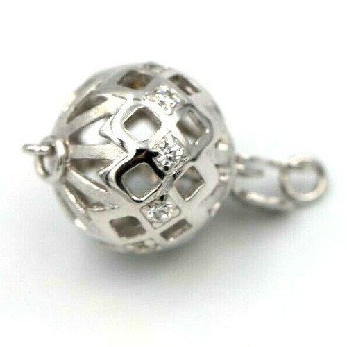 Kaedesigns New Genuine Sterling Silver 12mm Cubic Zirconia Ball Clasp -Free post - Picture 5 of 8