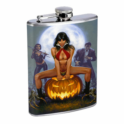 Flask 8oz Stainless Steel Halloween Design-007