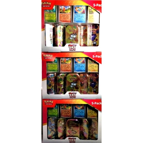 3X Pokemon Scarlet & Violet 151 5 pack Mini Tins Costco Bundle Trading Cards NIB