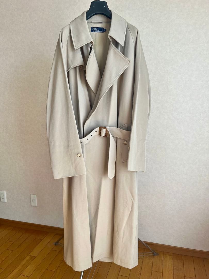 Ralph Lauren Tie Locken Coat One Sleeve Steal Collar Trench Men