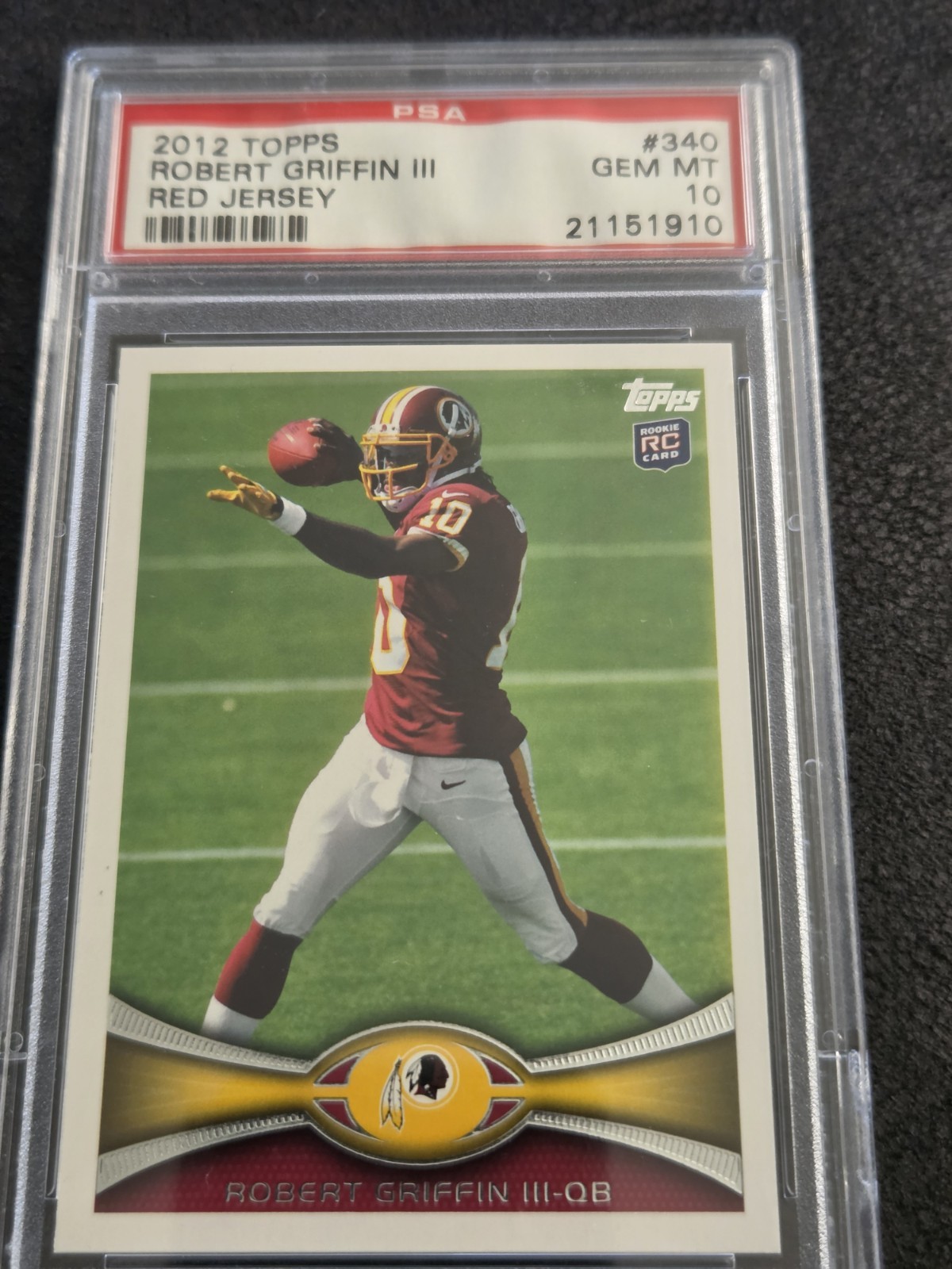 2012 Topps Robert Griffin III RC Rookie #340 Redskins PSA 10