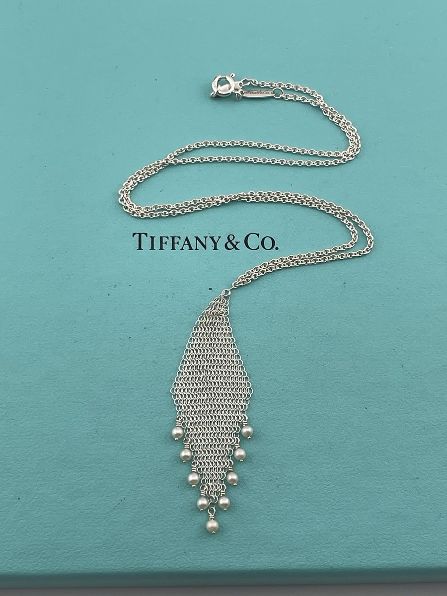 Tiffany & Co. Elsa Peretti Mesh Fringe Pearl Necklace, Tiffany