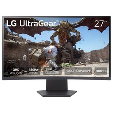 LG 27GS60QCB Ultragear 27inch Curved Gaming Monitor QHD 2560x1440 180Hz 1ms 1...