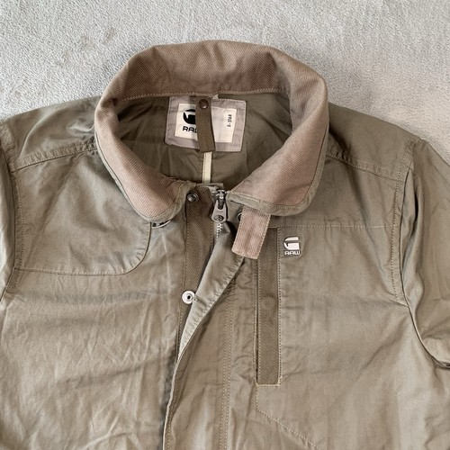 G Star Coat Mens Large Beige Trench Jacket Raw Garber Gunner Long Utility Mod - Picture 2 of 16