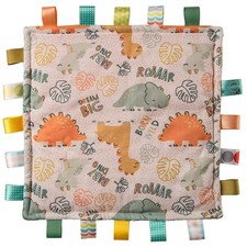 Mary Meyer Taggies Original Blanket with Sensory Tags, 12 X 12", Comfy Dinosaur