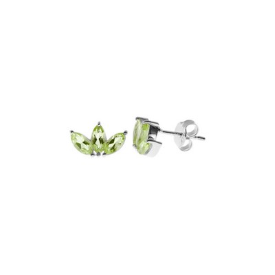 Lotusblüte Natur Peridot Ohrstecker Sterling Silber 925 gepunzt