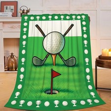 Golf Throw Blanket Sport Lover Gift Cozy Fleece Fuzzy Soft Plush 40x50 Inch