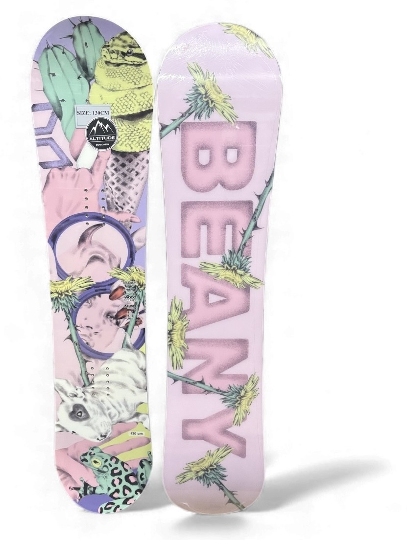 GIRLS' BEANY "LOVE" BEGINNER ALL-MOUNTAIN SNOWBOARD 130CM