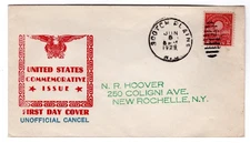 #654 Electric Light Edison 1929 FDC - Sanders Unofficial u/o Scotch Plains NJ