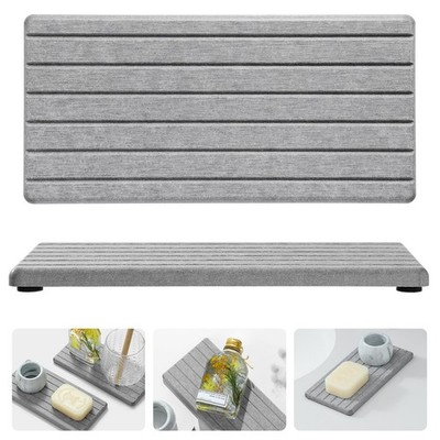 2PCS Instant Dry Diatomite Stone Counter Makeup Tray Organizer, Fast Drying C...