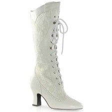 Ellie Shoes Women's 253-Rebecca Lace Heel Boot 8 White