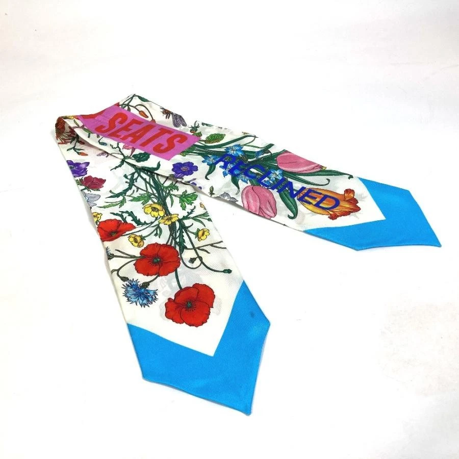 GUCCI 100ème Anniversaire Flora Col Noeud Bandeau Écharpe Soie Multicolore Femme