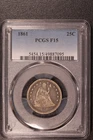 1861 SEATED LIBERTY QUARTER | PCGS F 15  | FRESH FROM BOSTON | LOT G-11