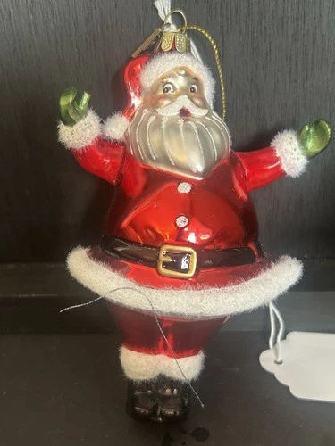4.75" RETRO SANTA Glass Hug ORNAMENT CHRISTMAS Eric Cortina Too Imports