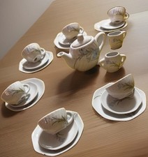 Vintage 21 piece ceramic floral children's tea set Service For Six 