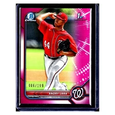 Andry Lara | #/199 2022 Bowman #BCP-70 Chrome Prospects Fuchsia Lava Refractors