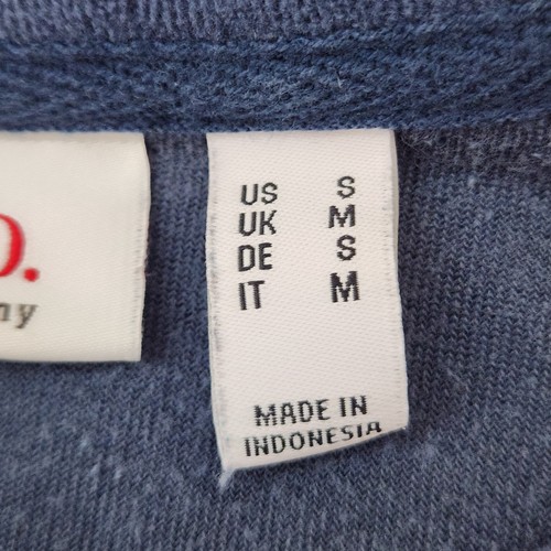Denim & Company Velour Top Pullover Womens Small Long Sleeve Pockets Blue - Picture 8 of 14
