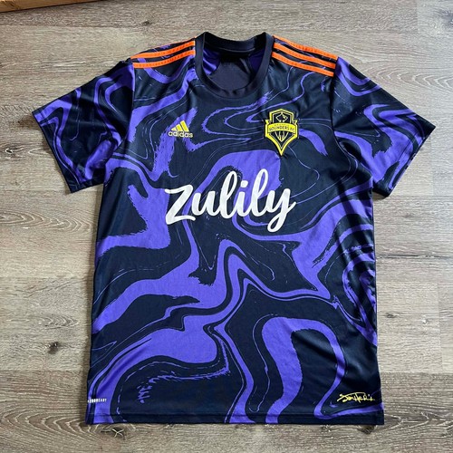 Adidas Seattle Sounders Purple Haze Jimi Hendrix Jersey Authentic Men’s XLarge