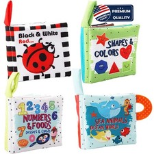 Baby Books Toys Gifts, Touch and Feel Cloth Crinkle Books for Babies,Infant T...