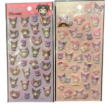 Sanrio My Melody Kuromi Puffy Stickers Set 2 Sheets Cute