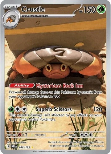 CRUSTLE 186/182 DESTINED RIVALS POKEMON (ILLUSTRATION RARE, NM)