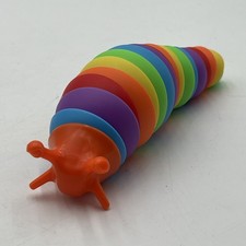 Fidget Slug Toy Sensory Toddler Toy Children Adults Flexible Articulate Rainbow