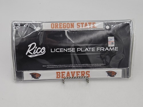 NEW Oregon State University Beavers License Plate Frame Chrome w Orange & Black