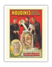 Harry Houdini’s Milk Can Escape - Death Defying Mystery - Vintage Magic Poster