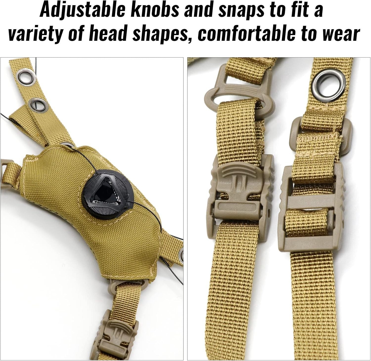 Tactical Helmet Chin Strap Adjustable Dial 4 Points Suspension System with Bo...