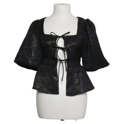 H&M, Top, Größe: XS, Schwarz, Metallfaser/Polyester, Einfarbig, Damen #FXv