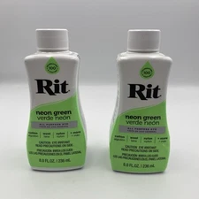 Rit All-Purpose Dye Liquid NEON GREEN (Lot of 2) 8 Fl Oz Each NEW