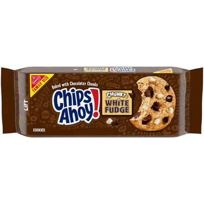 CHIPS AHOY! Chunky White Fudge Chocolate Chunk Cookies, Family Size, 18 oz