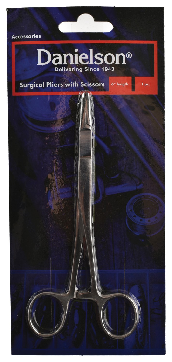 Кровоостанавливающий аппарат Danielson 6 Plier со встроенными ножницами - незаменимый инструмент для рыбалки