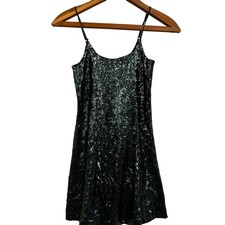 Melrose and Market Sequin Dress XXS 00 0 Forest Green Formal Cocktail Party Glam