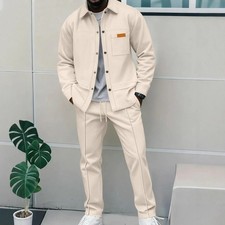 Men’s Luxury Casual Flight Jacket Two-Piece Set Autumn Winter Trendy Coat