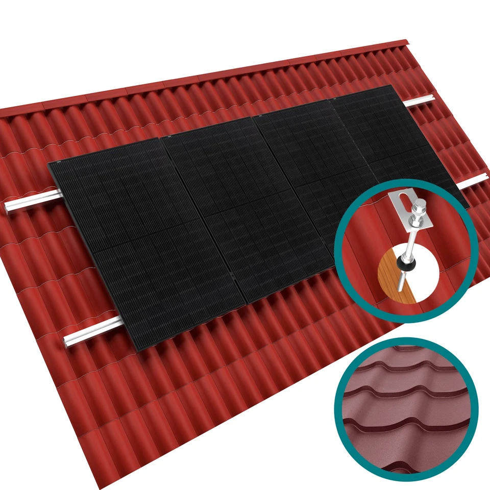 DOITBAU Montage Set Solar Modul Dach Photovoltaik Panel Anlage PV Befestigung Halterung