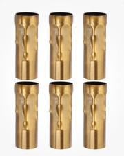 6Pcs 2.4" Tall Metal E14 Candle Socket Covers Sleeves Gold Bronze