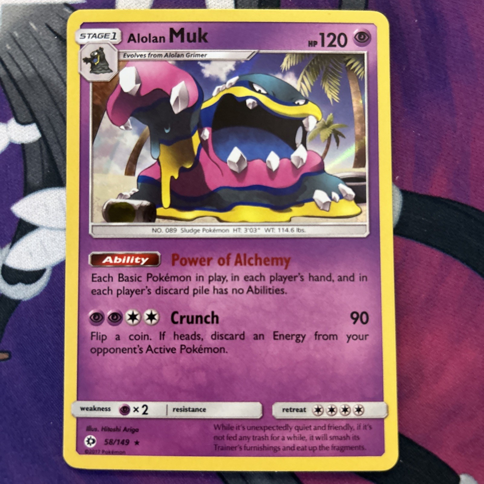 Pokemon Alolan Muk 58/149 - SM Sun And Moon Base - Holo Rare - LP
