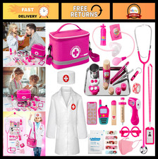34-Piece Kids Doctor Kit with Stethoscope  Medical Bag - Pretend Play Set for T