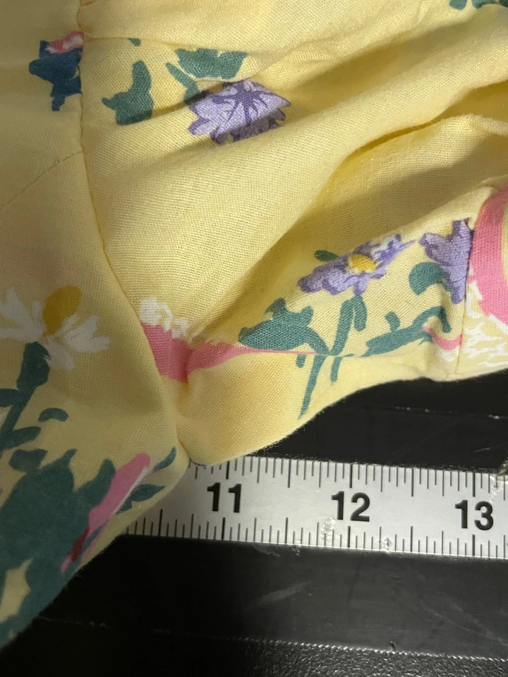 Vestido Vintage Niñas Manga Abullonada Amarillo Floral Encaje Volantes Primavera Cottagecore Años 80 Foto 3 de 4