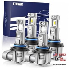 9005/HB3  9006/HB4 LED Bulbs Combo - High  Low Beam - 4 9005 9006 Cool White