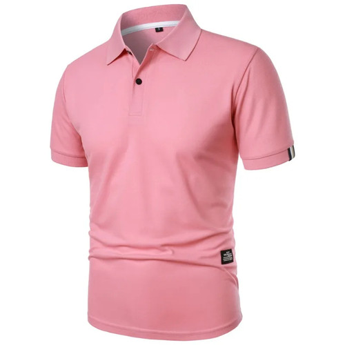 Nueva Camisa Polo Color Sólido Para Hombre Manga Corta Botón Camisetas Solapa Ligera - Imagen 30 de 33