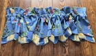 WAVERLY Floral & Striped SCALLOPED VALANCE blue French Country 17x77 - NICE!