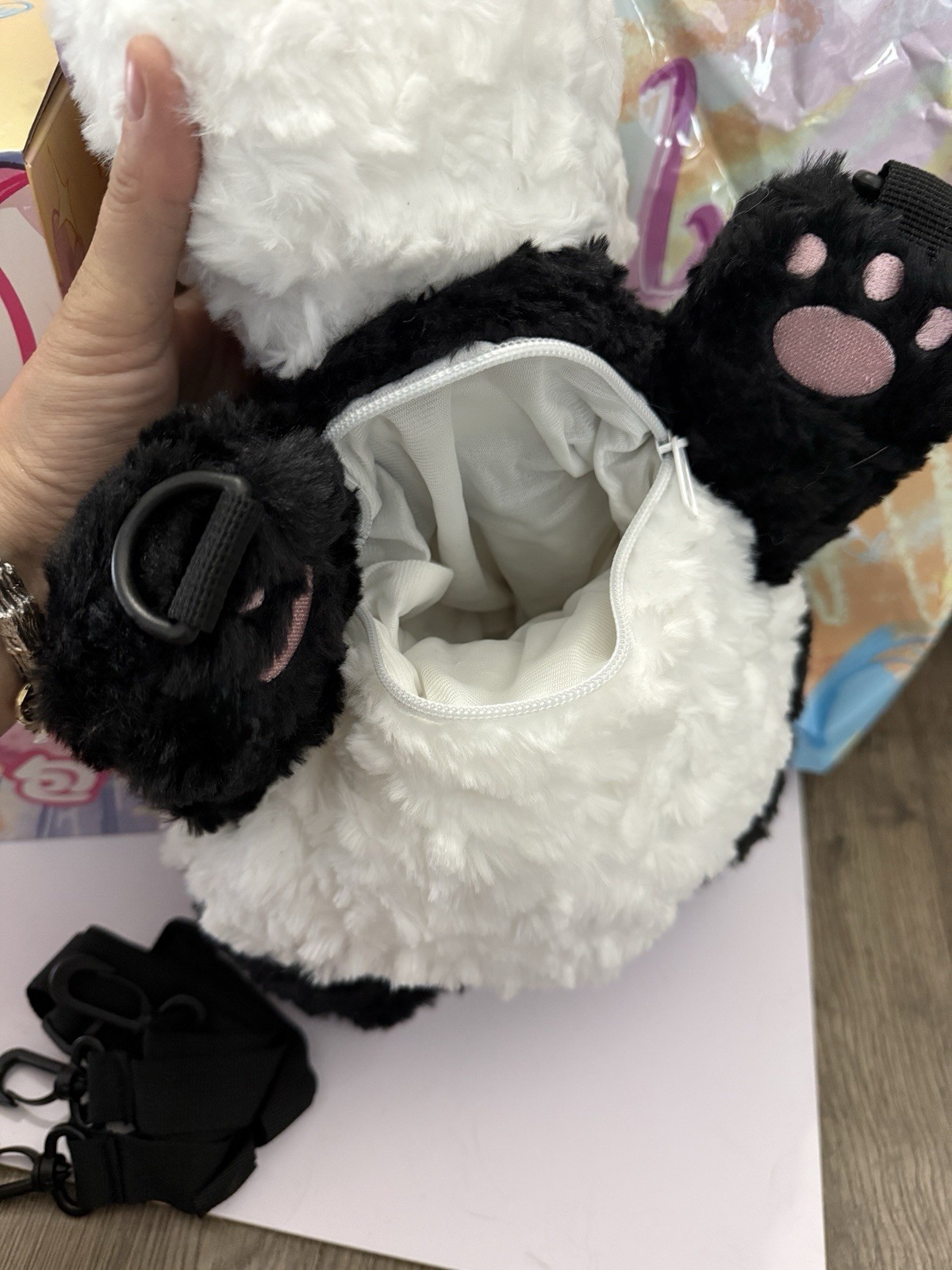 Baby Three Huggable Backpack - Panda Special Crying Eyes Confirmed~ New Open Box