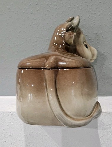 Vintage Brown Cow Cookie Jar Otagiri Japan Ceramic Farmhouse Rare - Picture 6 of 13