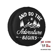 and So The Adventure Begins Rv Spare Tire Cover for RV Trailer Camper 15 inch