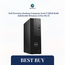 Dell Precision Desktop Computer Intel i7 32GB RAM 512GB SSD Windows 11 Pro Wi-Fi