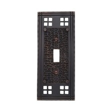 Arts and Crafts Bronze Single Gang Switch Plate Cover Mission - Bungalow