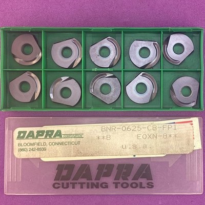 10pc DAPRA  BNR - 0625-CB-FPI  Bull Nose Milling Inserts Chip Breaker Machinist