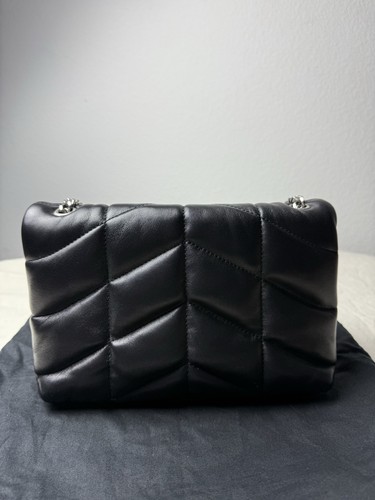 YVES SAINT LAURENT YSL Loulou Puffer Mini Borsa Nera Trapuntata Pelle di Agnello - Foto 18 di 24